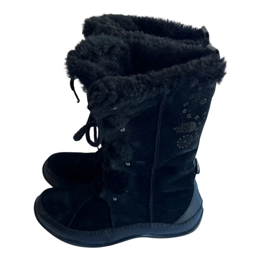 The North Face W Abby III Black Suede Fur Lined Winter Boots Women's 7.5